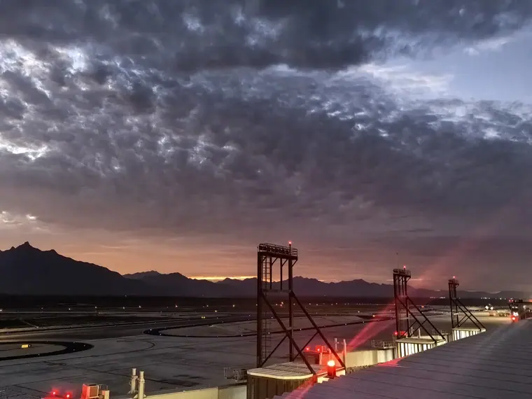 Vista de la cubierta de la terminal durante los trabajos.